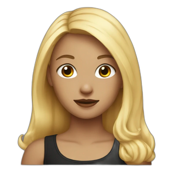 Young woman with blond hair and black rabbit sticker