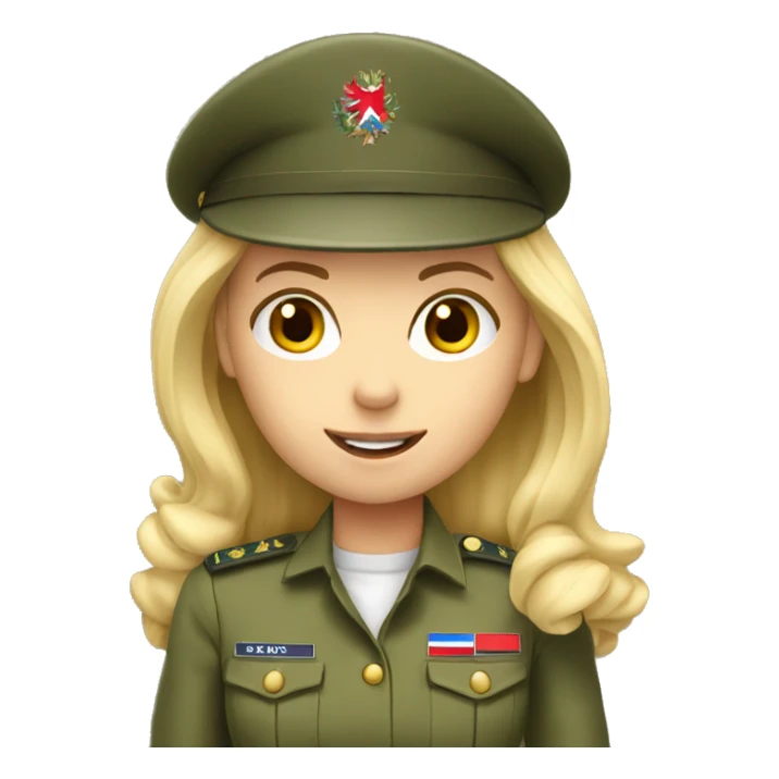 Blond girl in czech army uniform  sticker