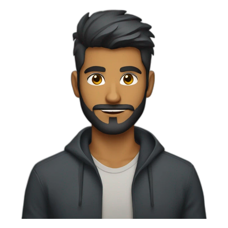 sri lankan 25 year old handsome and stylish guy with a beard and a evil smirk sticker