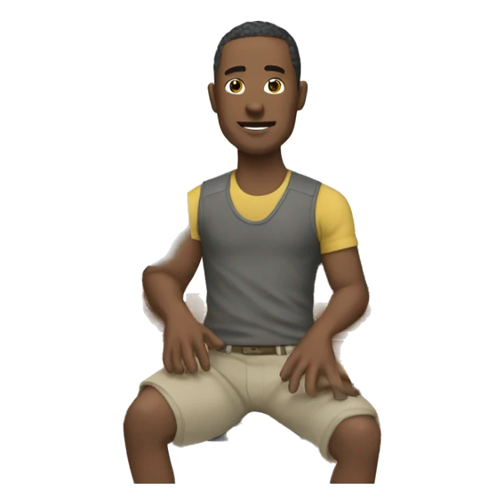 man with Boba sitting in front of computer sticker