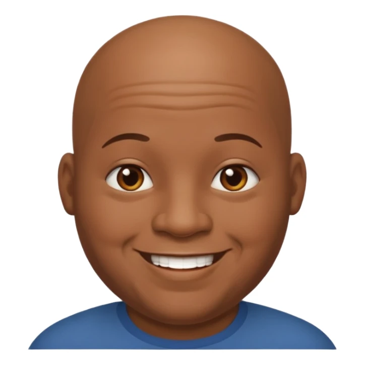 an african guy that's a bit chubby and has barely any hair sticker