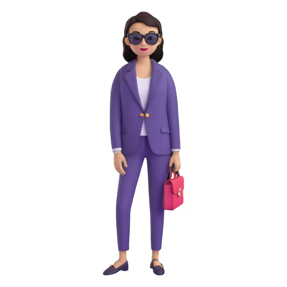 fashion emoji, chic outfit, sunglasses, modern style sticker