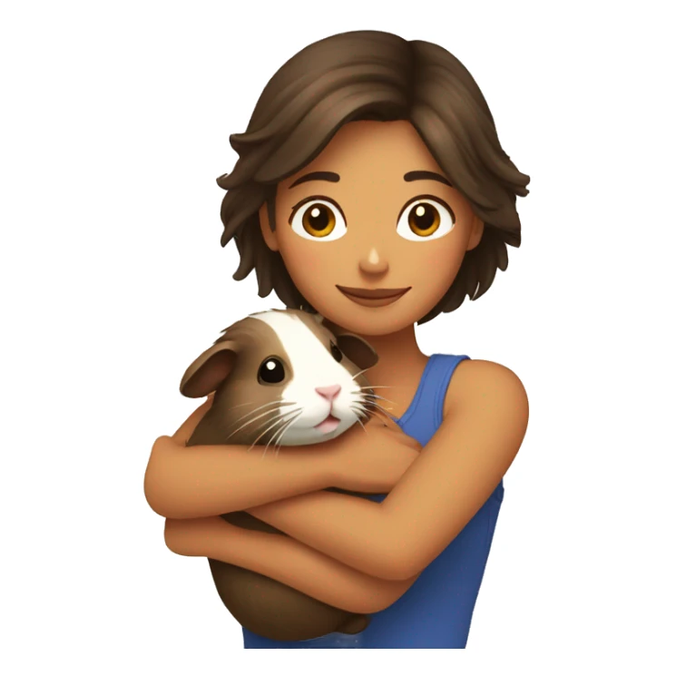 Woman hugging a guineapig sticker
