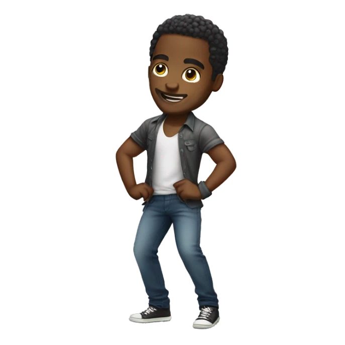 african american man twerking chibi style sticker