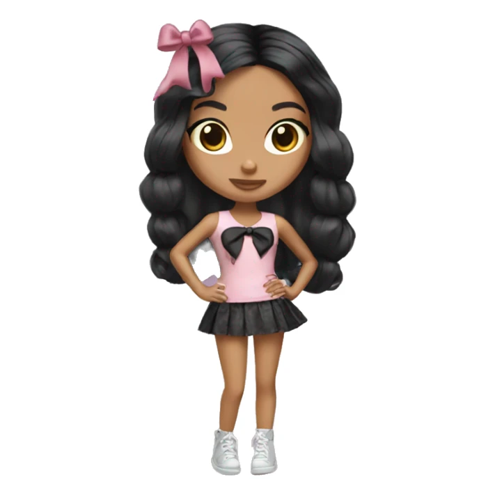  Bratz with bows in black hair  sticker