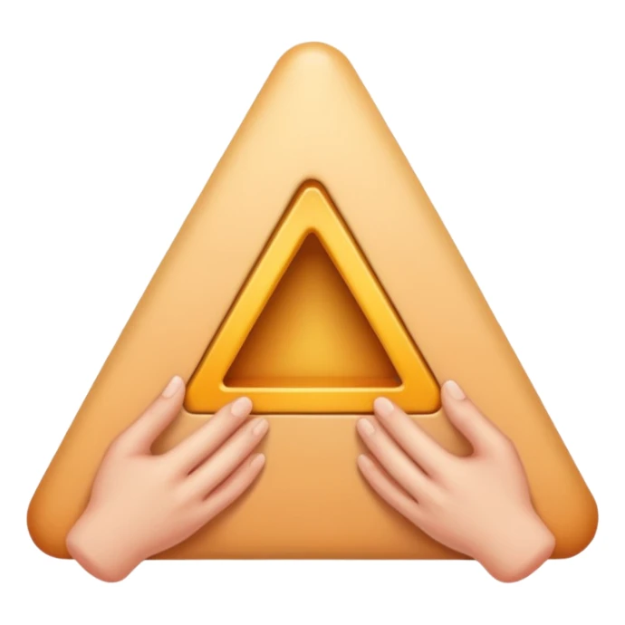 Should be like a simple hand emoji where the hands form an equilateral triangle with the two thumbs forming the top side and then the remaining four fingers on each hands meet at the middle going down. sticker
