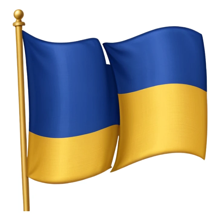 A flag with two dark blue stripes and a gold stripe in the middle sticker