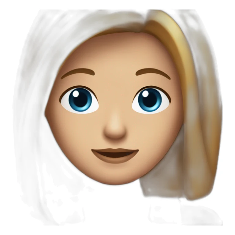 rownish Bob straight hairstyle with parting in the middle and blue eyes sticker