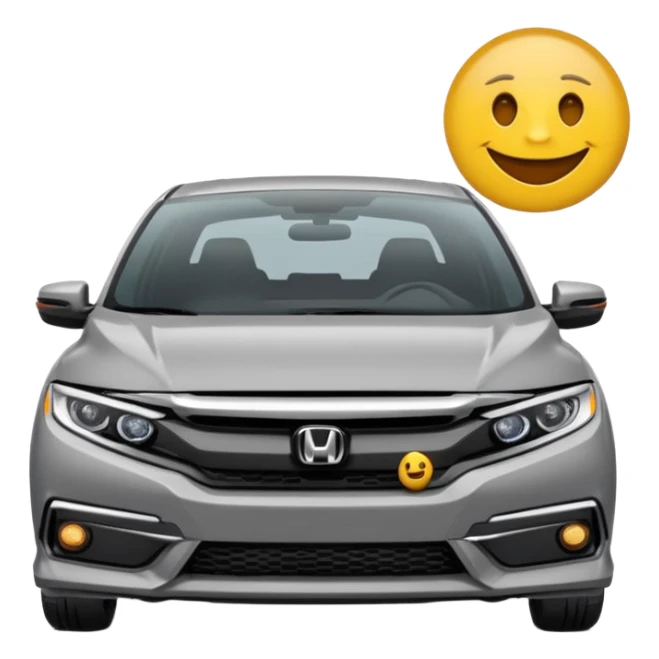 Make an emoji of a 2024 Honda civic with a grey exterior sticker
