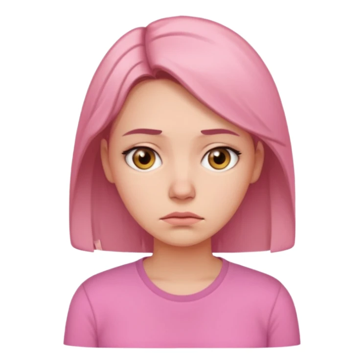 sad 30 year old woman pink shirt sticker