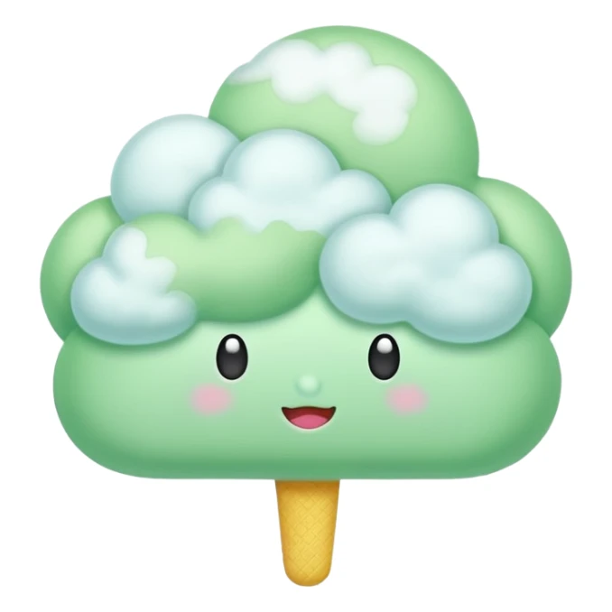 green Cloud Cotton Candy – light white puff, oversized and airy. sticker