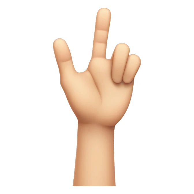 raised hand with 3 fingers together while  thumb and pinky is splayed sticker