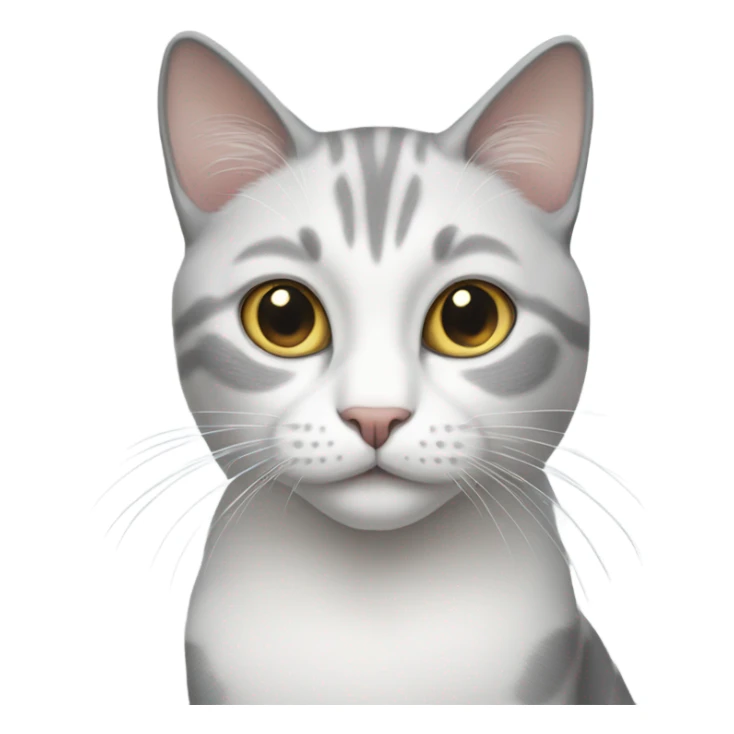 White and grey cat sticker