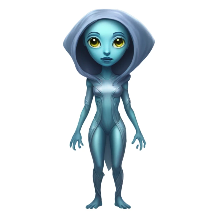 a heavenly alien woman full body sticker