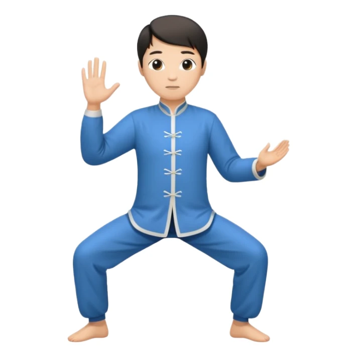 pratiquant de qi gong en position de l'arc, style simple sticker