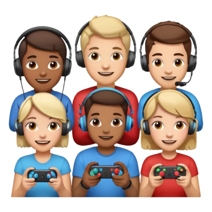 group of friends gaming together sticker