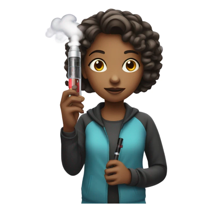 girl holding vape sticker