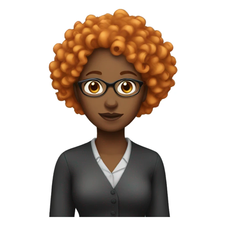black woman, teacher with curly orange hair sticker