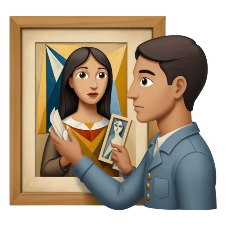 gernika picasso with an art guide sticker