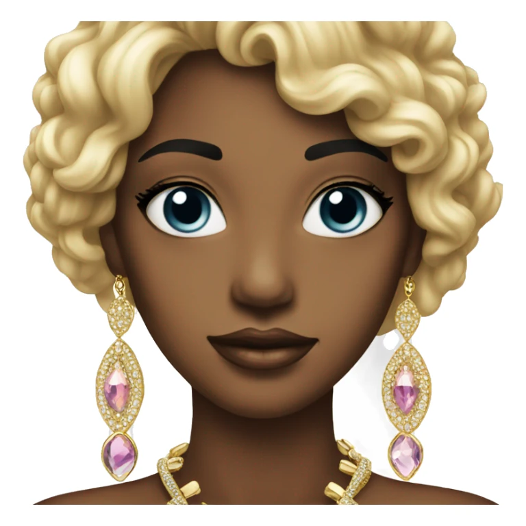 Emoji with stunning beauty with jewelry sticker