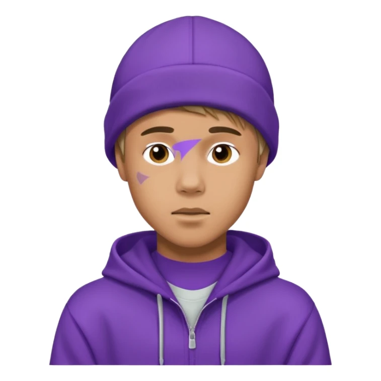 justin bieber, wear purple hoodie sticker