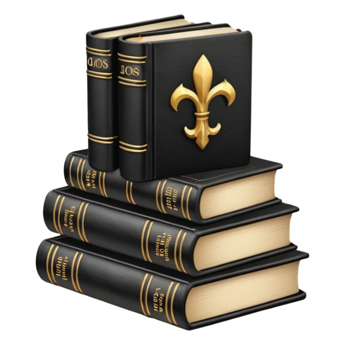 5 black gothic books on top sticker