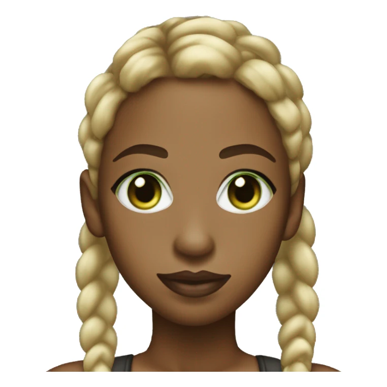 black woman blonde cornrows green almond eyes full lips sticker