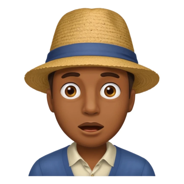 homme créole réunionnais  étonné  avec chapeau sticker