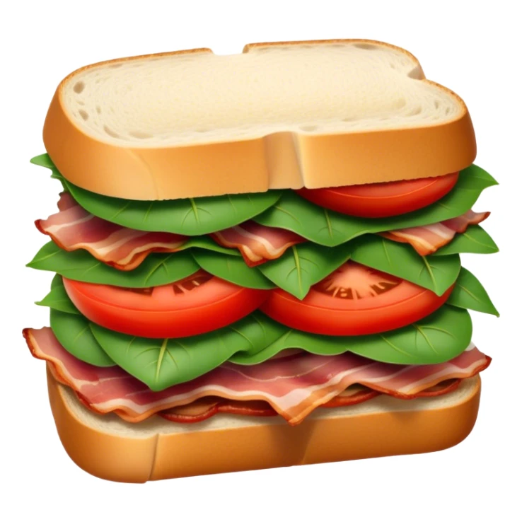 Sourdough bread sandwich with arugula and bacon and tomato slices inside sticker