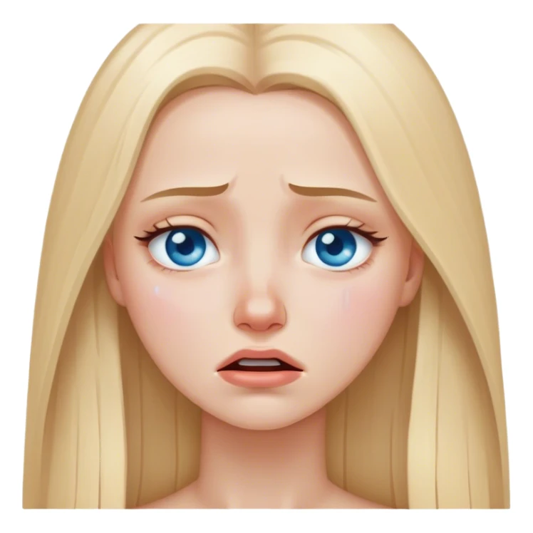 beautiful white girl with long straight blonde hair blue eyes crying  sticker