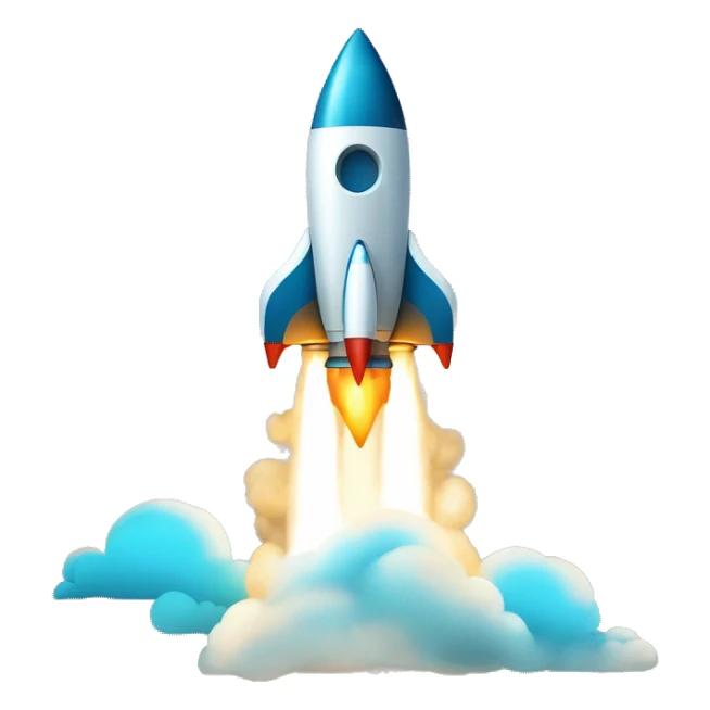 rocket flying against the background of an analytics chart in telegram sticker
