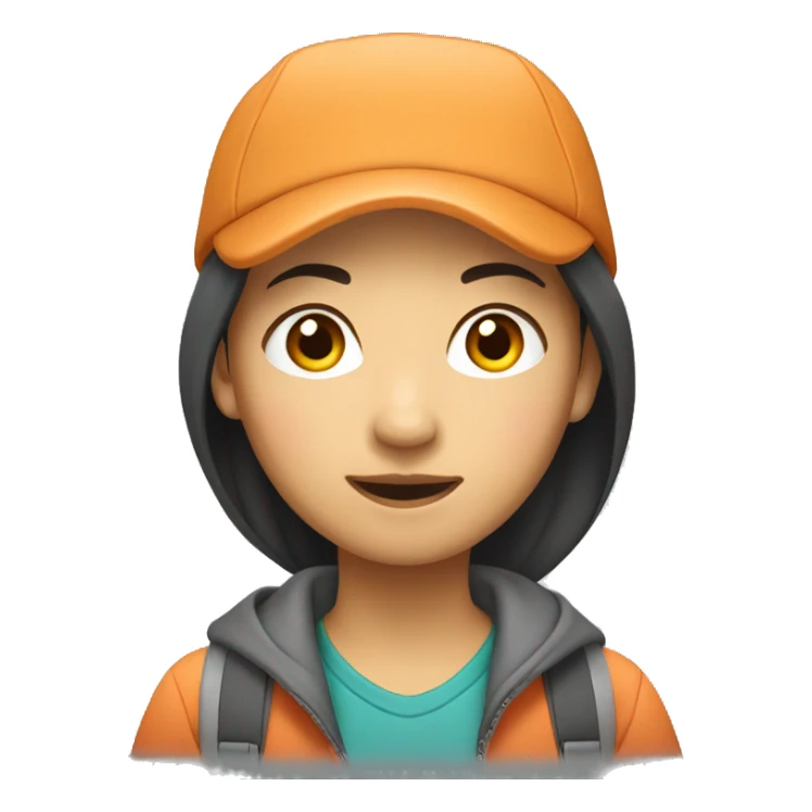 young asian female campers emoji ios  sticker