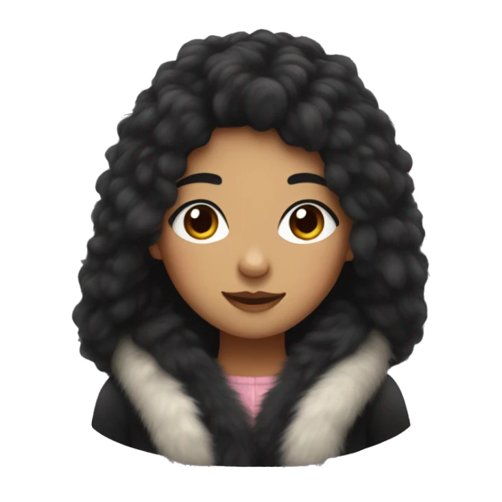 girl with black hair and full furrcoat sticker