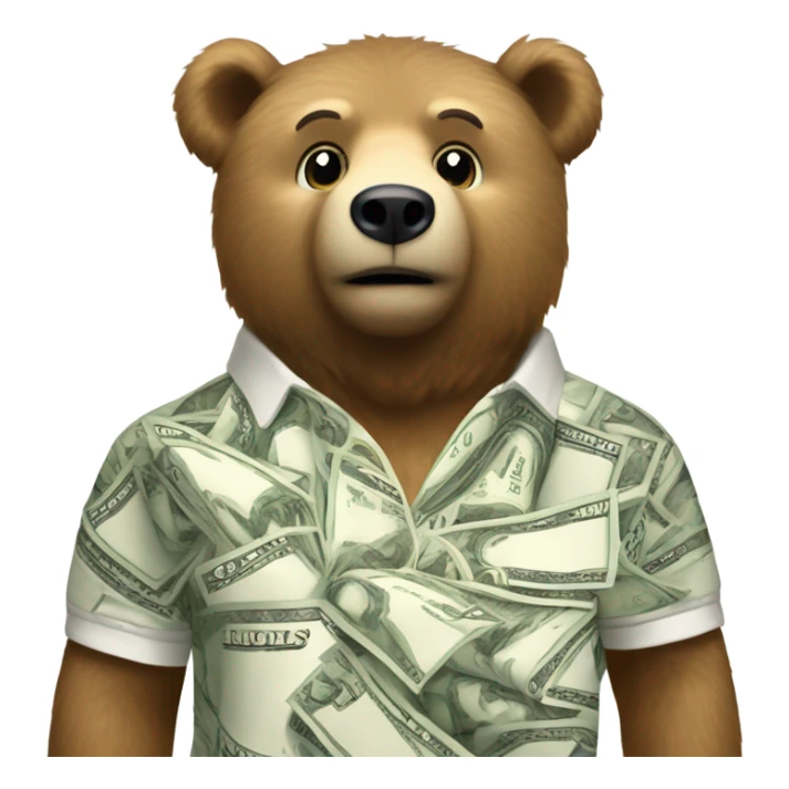 ralph lauren girl as bear with money  sticker