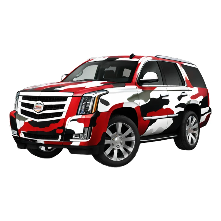  camouflage style red white and black, Cadillac Escalade sticker