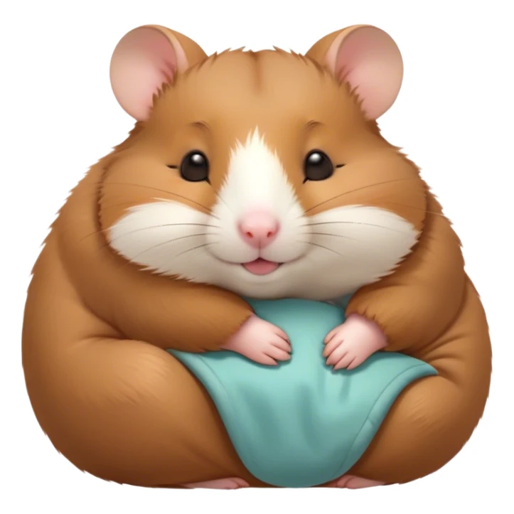 Meme-Worthy Cute Sleeping Brown Hamster Portrait Emoji, Head resting peacefully with a contented smile, showcasing a delightfully compact build and a luxuriously soft rich brown fur, eyes shut in a serene nap, Simplified yet hilariously adorable features, highly detailed, glowing with a soft, drowsy light, high shine, relaxed and utterly lovable, stylized with an air of playful laziness, bright and heartwarming, soft glowing outline, capturing the essence of a comically sleepy hamster, so meme-worthy it feels like it could instantly become the next viral sensation of adorable slumber! sticker