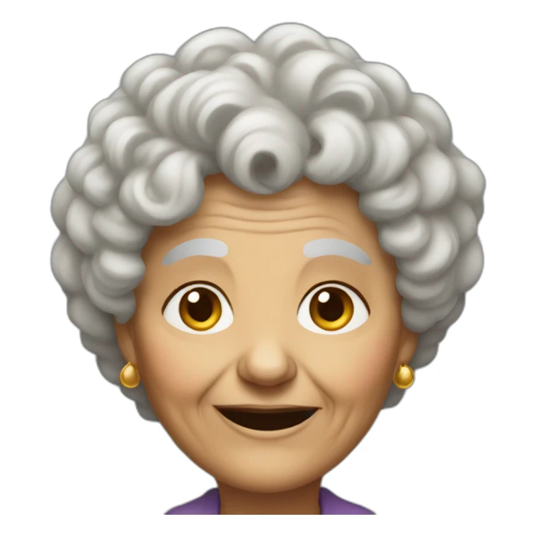 very old woman with curly hair sticker