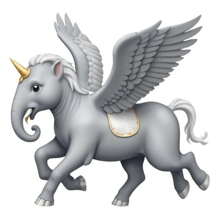 Flying pegasus being chased by elephant sticker