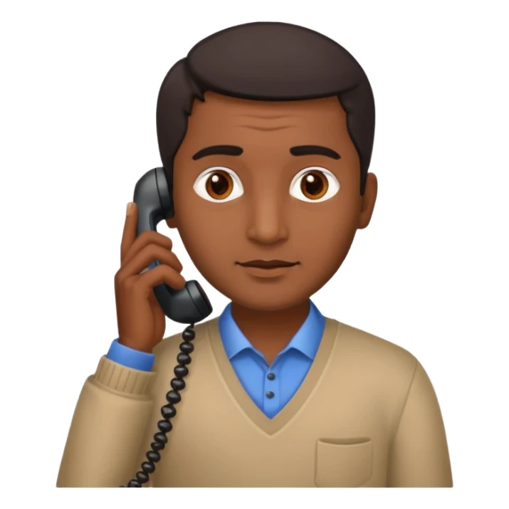 indian man on the phone sticker