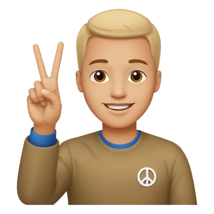 memoji face iphone: men, a solo hiker with happy face and a piece handsign sticker