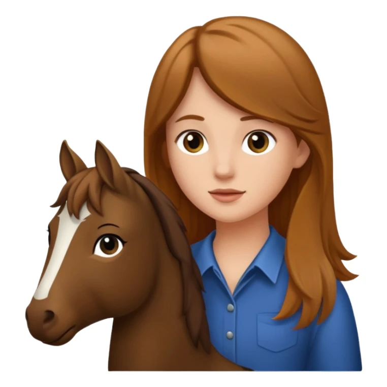 Ein braunhaariges Mädchen mit langen glatten Haaren und sitzend auf einem Braunen Pferd mit schwarzer Mähne  sticker