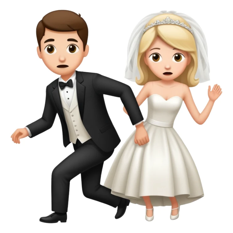 A person sneaking into a wedding, uninvited guest with funny expression sticker