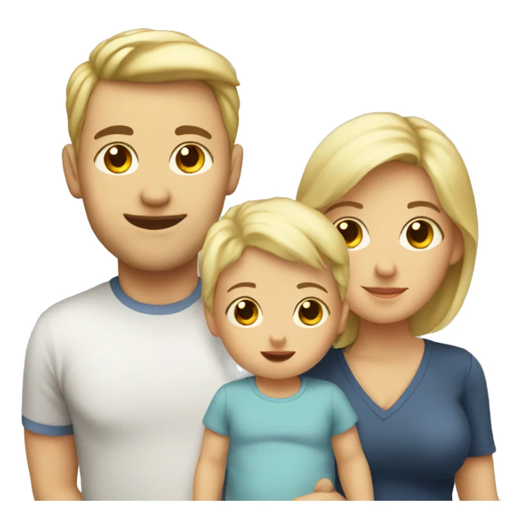 Baby with blonde dad and brunette mom sticker