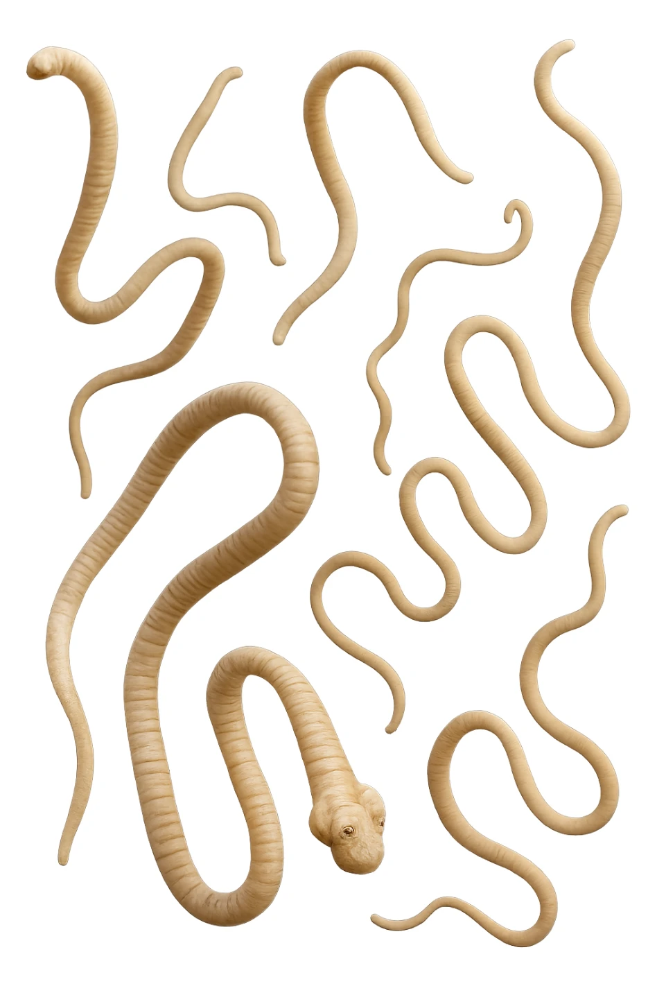 PARASSITI COME LA TENIA FLUTTUANO IN ARIA, iperrealistico 4k sticker