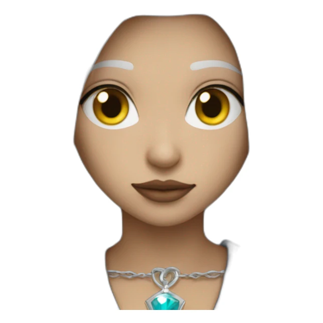 wizard-girl- proud- sad- white hair- wear necklace sticker