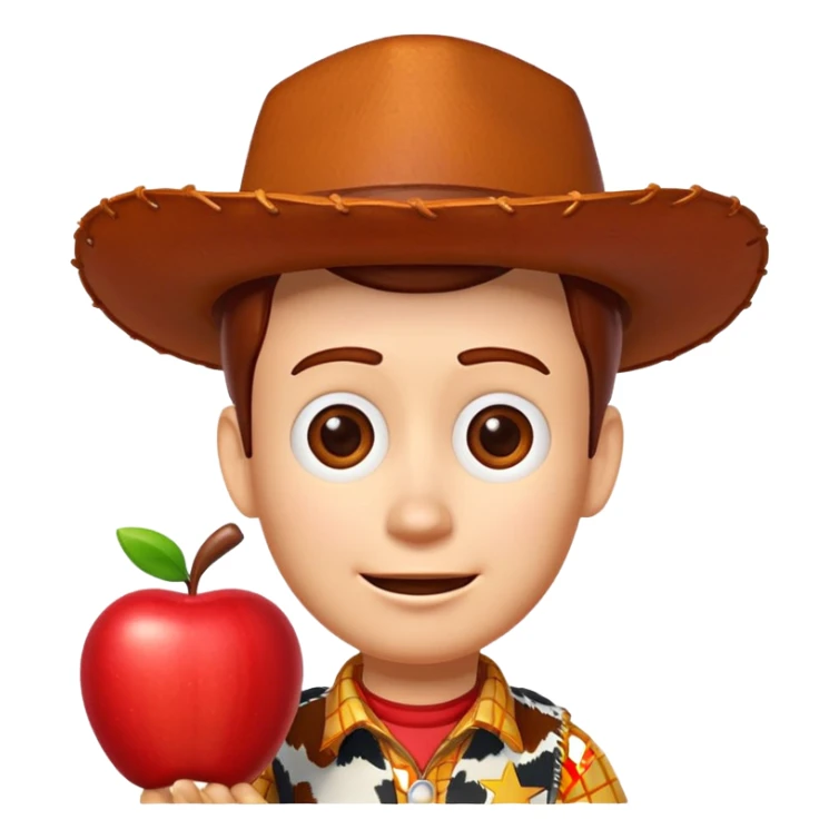Woody from Toy Story apple style emoji sticker
