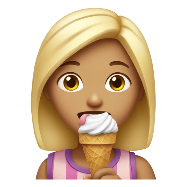 Girl eating ice cream sticker
