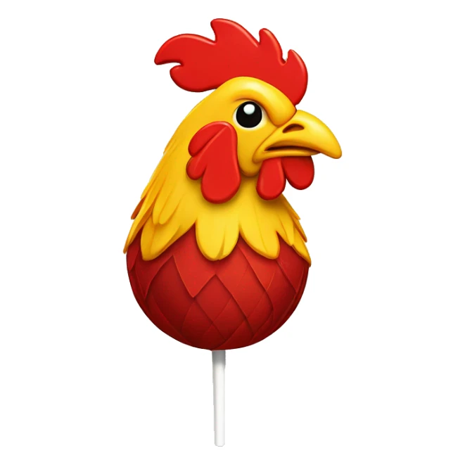 lollipop in the shape of a rooster sticker