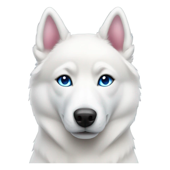 White husky with  bright pink nose nose and blue eyes sticker