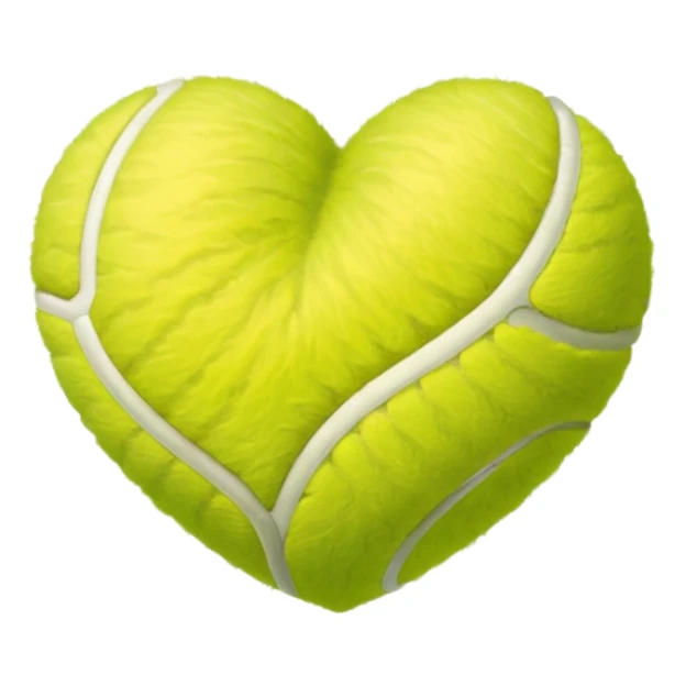 A tennis ball In a shape of a love heart sticker